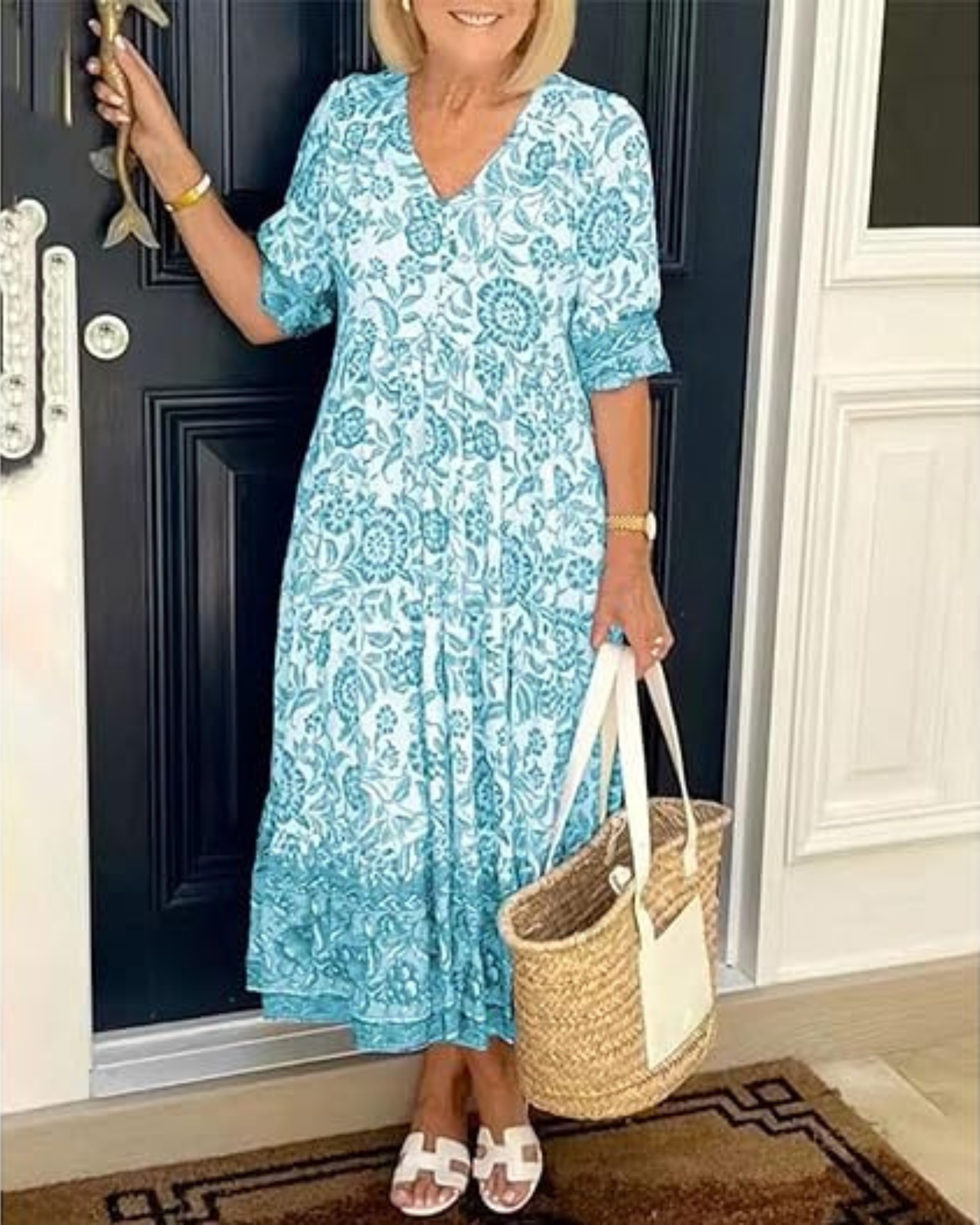 Camille Chic V-Neck Bohemian Dress