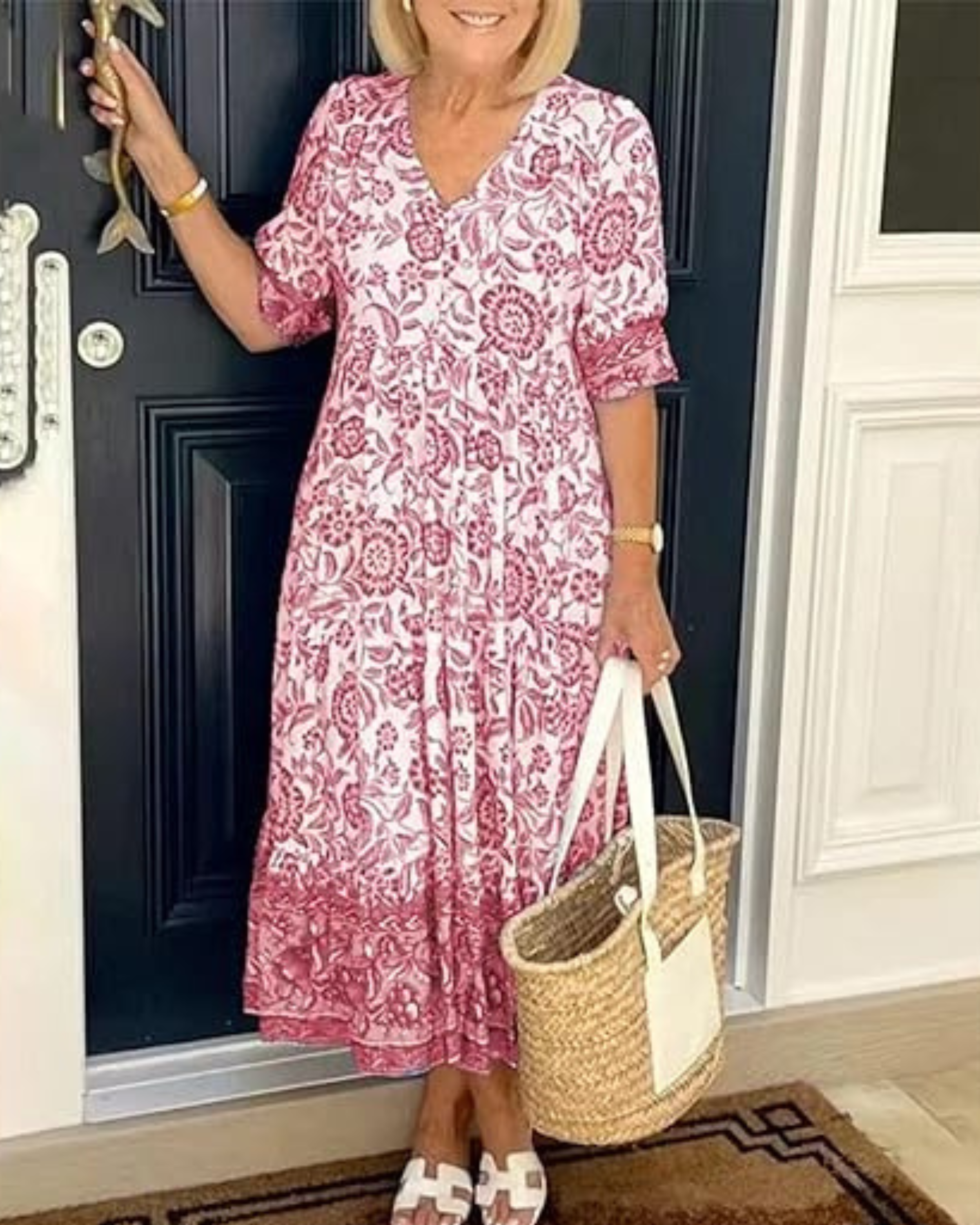 Camille Chic V-Neck Bohemian Dress