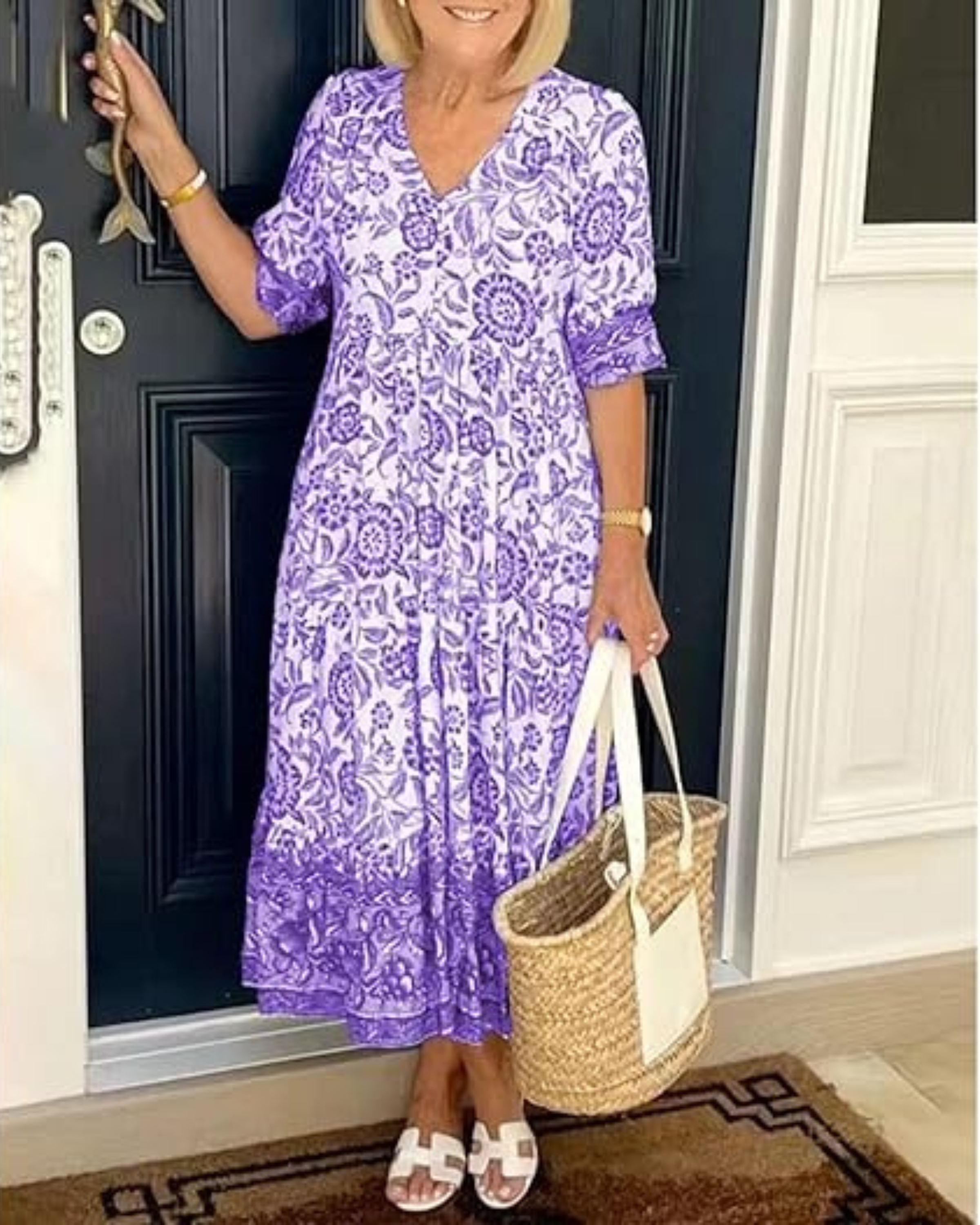 Camille Chic V-Neck Bohemian Dress