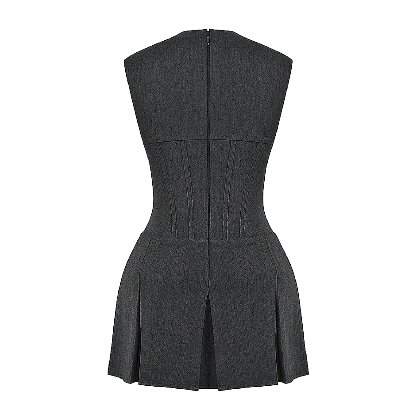 Thea - Solid Corset Pleated Mini Dress