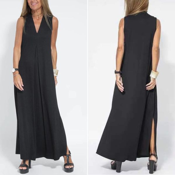 RACHEL - LONG SUMMER DRESS WITH SIDE CUTS