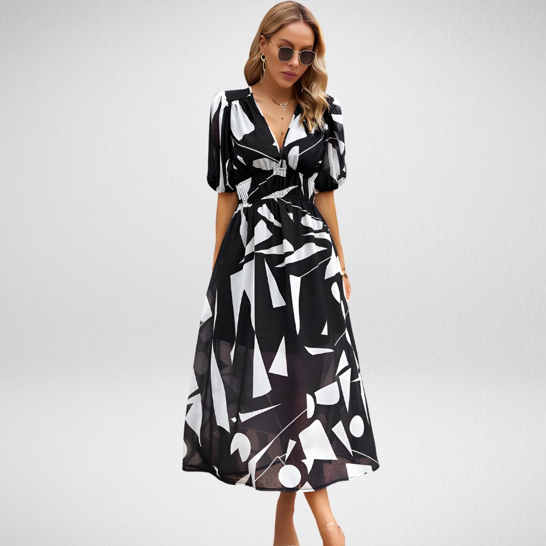 XENIA - CHARMING V-NECK SUMMER DRESS