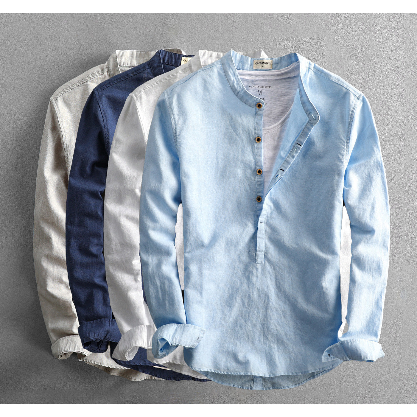 PHIL - SUMMER SHIRT FOR MEN - LINEN - HALF BUTTON