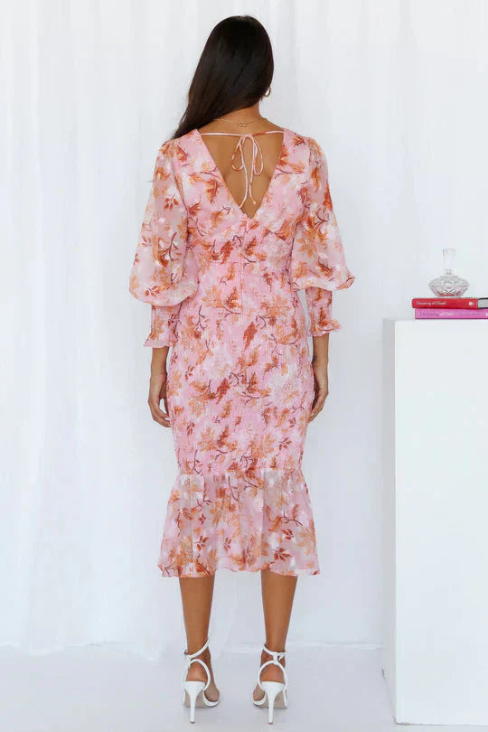 Madeleine - Midi Dress With Flower Print